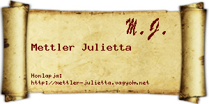 Mettler Julietta névjegykártya